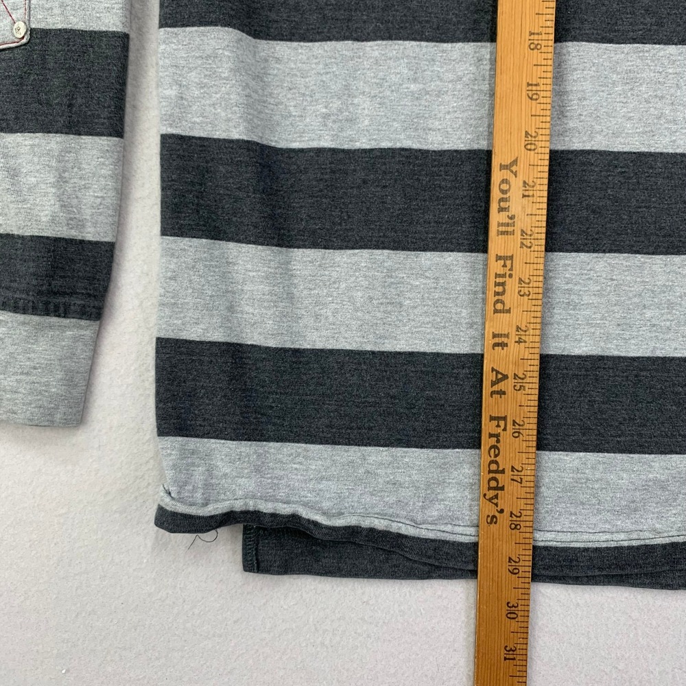 VTG Pure Playaz Rugby Shirt Mens 2XL Prison Stripe Y2K Hip Hop Streetwear Casual - Picture 11 of 12